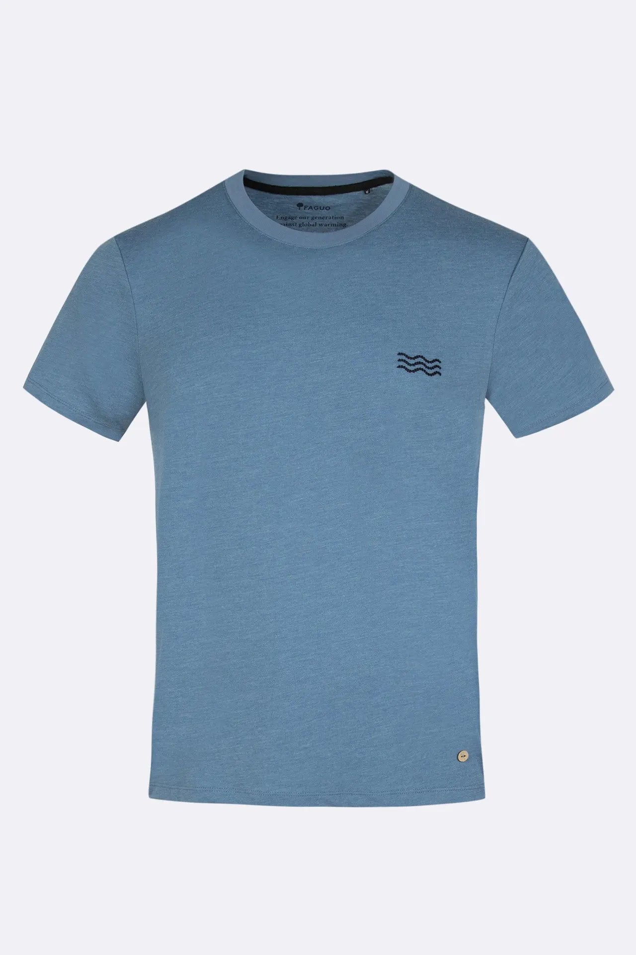 Arcy Waves - Blue t-shirt in cotton waves - The Good Chic