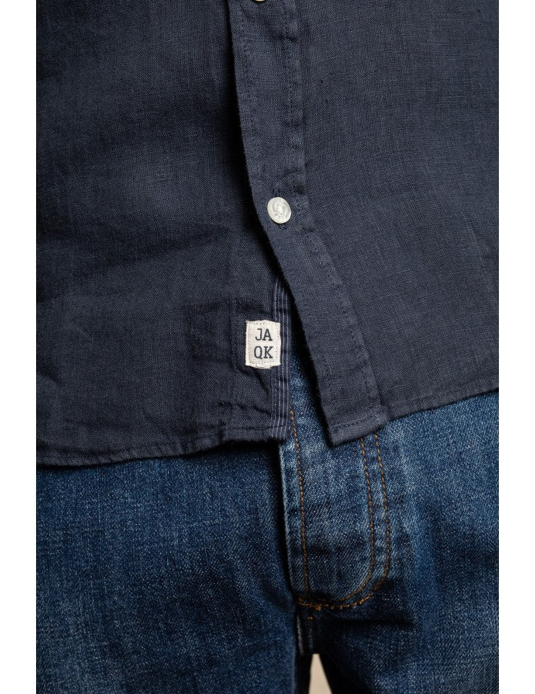 Bali Linen Shirt - Navy Blue - The Good Chic