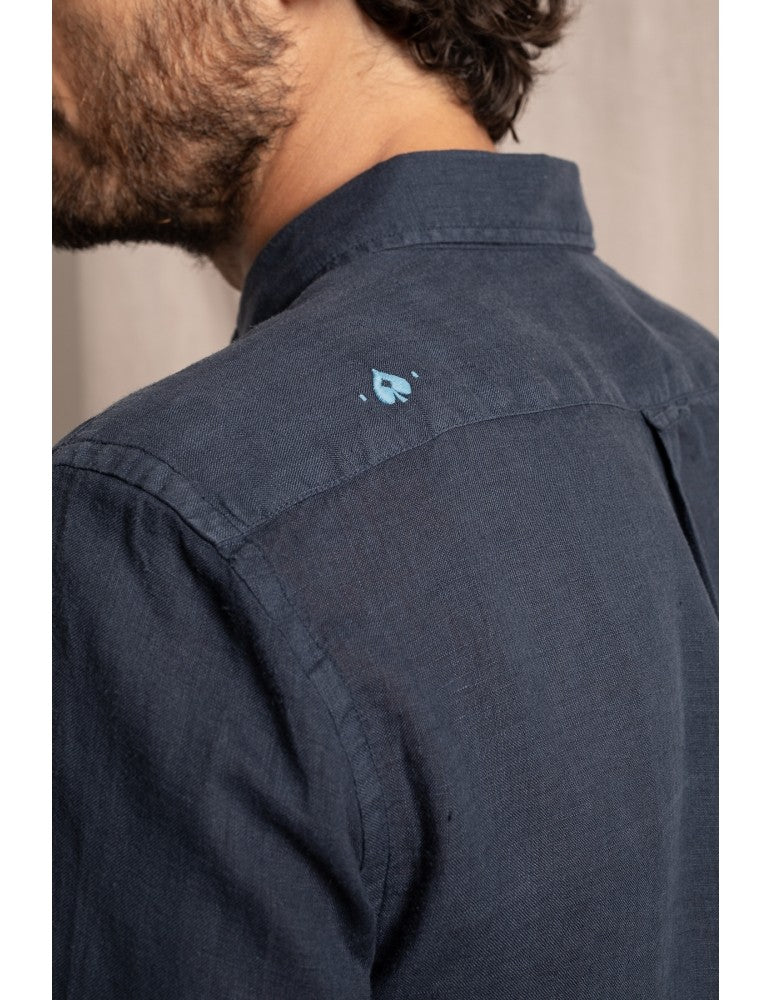 Bali Linen Shirt - Navy Blue - The Good Chic