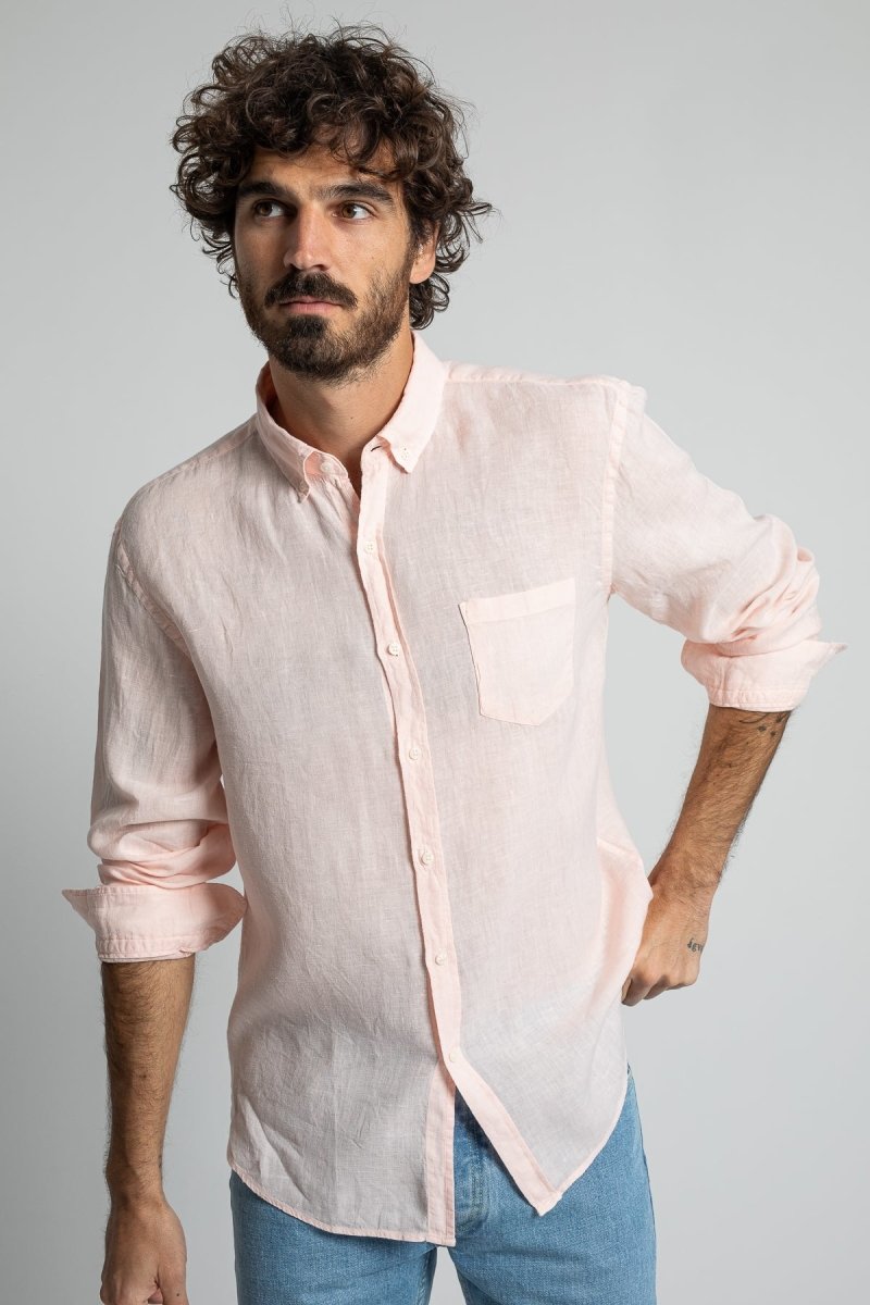 Bali Linen Shirt - Pink - The Good Chic