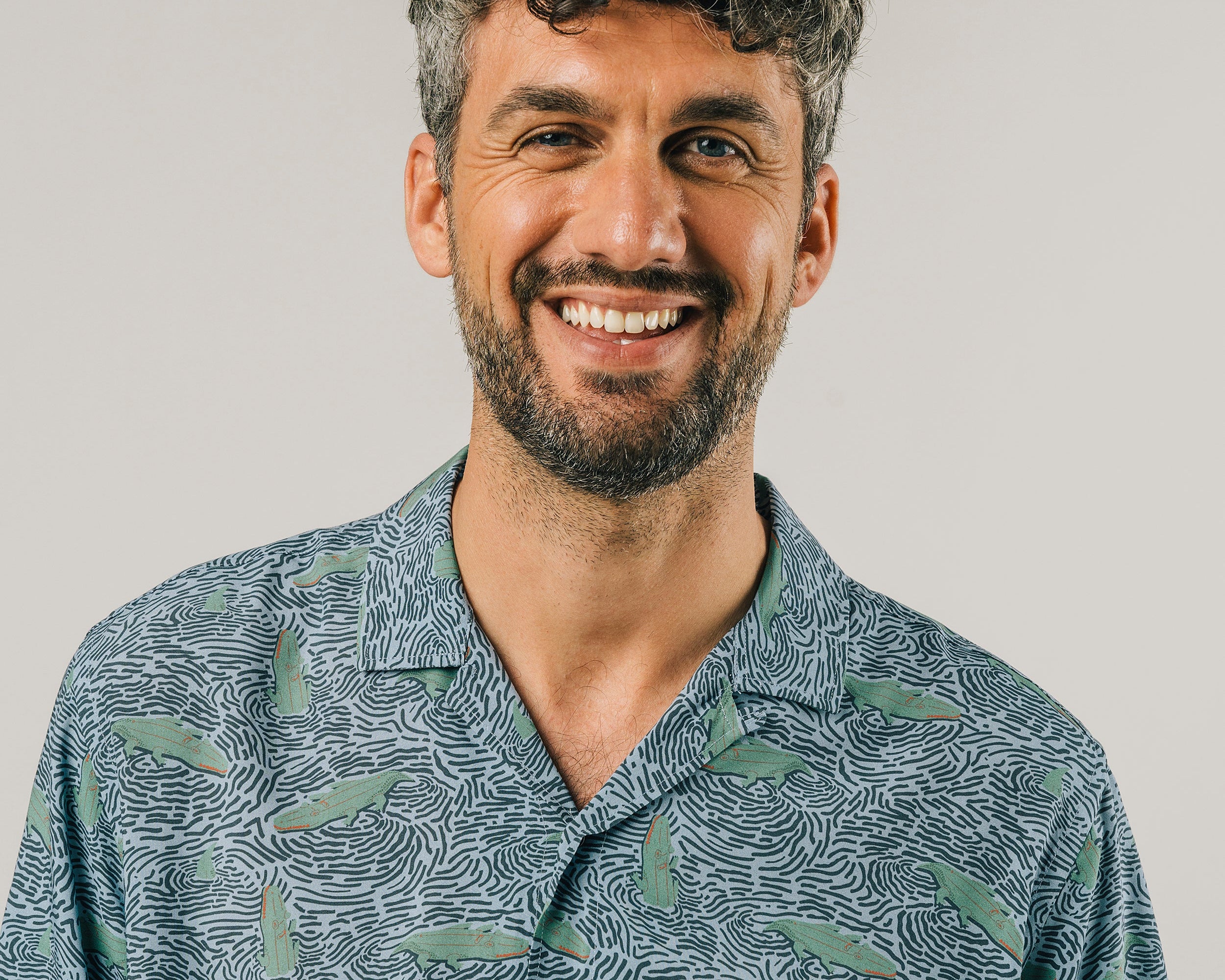 Brava - Crocodile Aloha Shirt Acqua - The Good Chic