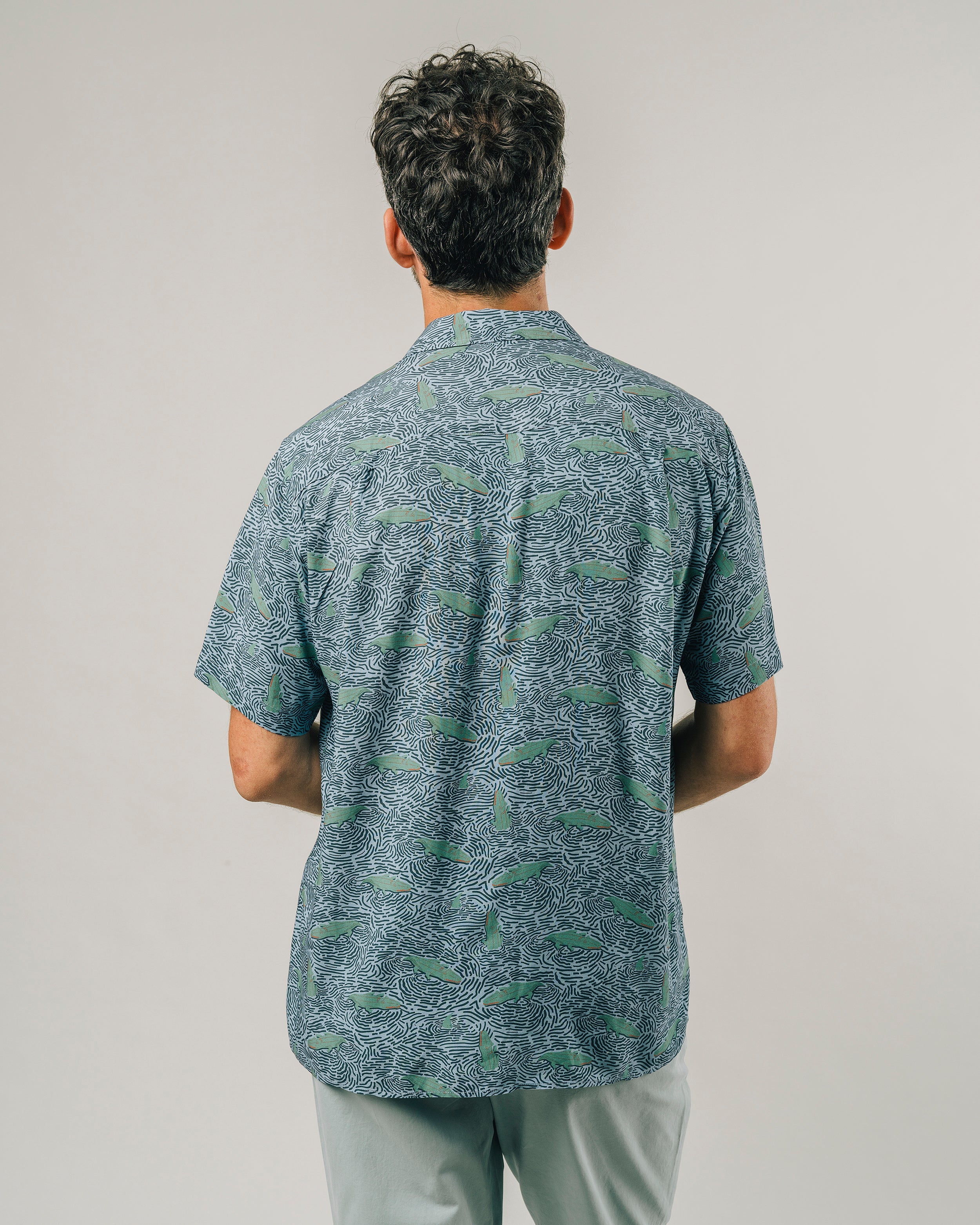 Brava - Crocodile Aloha Shirt Acqua - The Good Chic