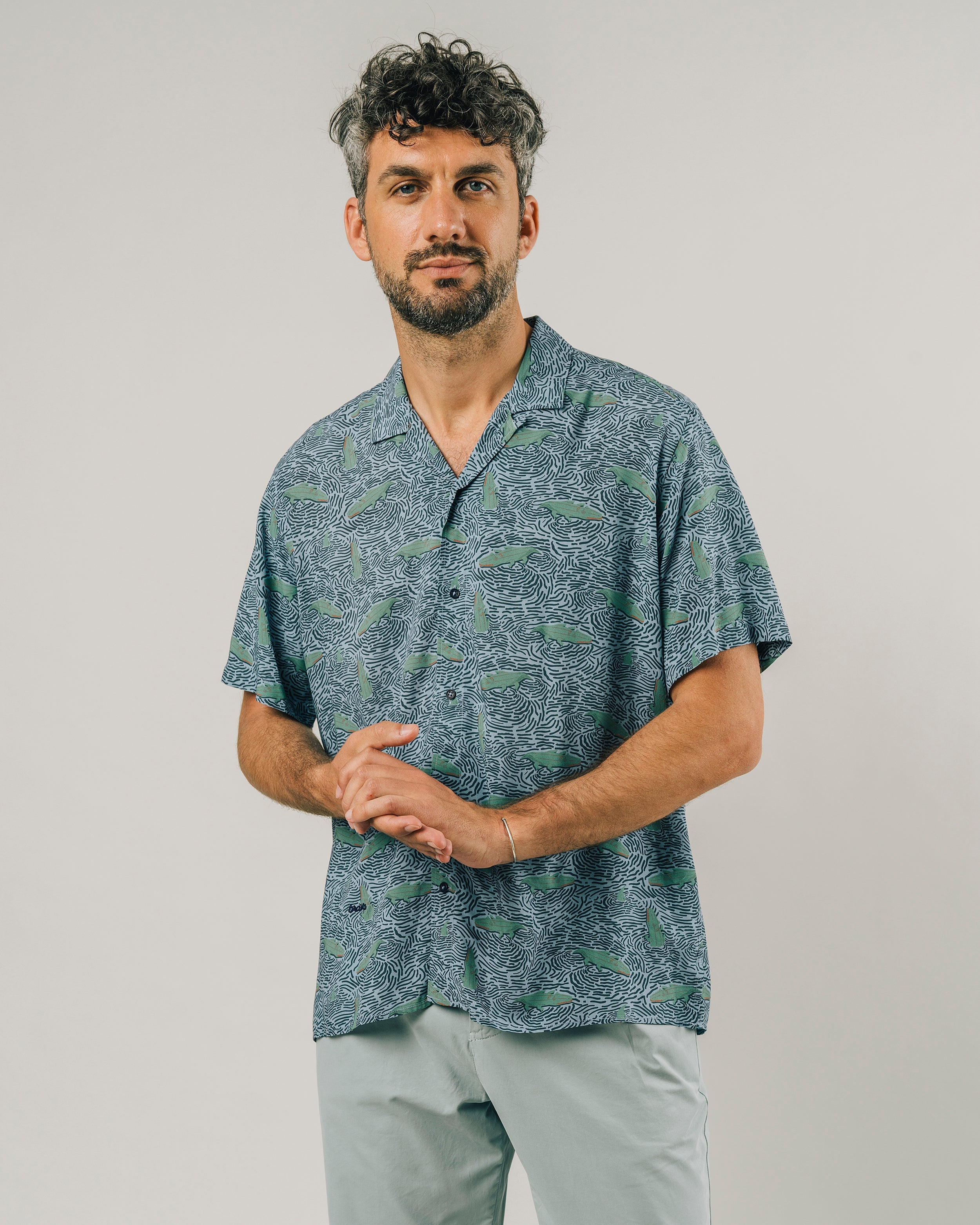 Brava - Crocodile Aloha Shirt Acqua - The Good Chic