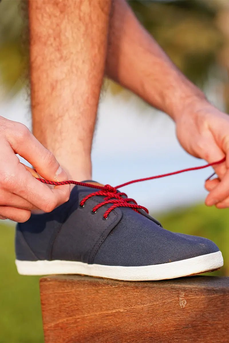 Cypress - Navy Blue Cotton Trainers - The Good Chic