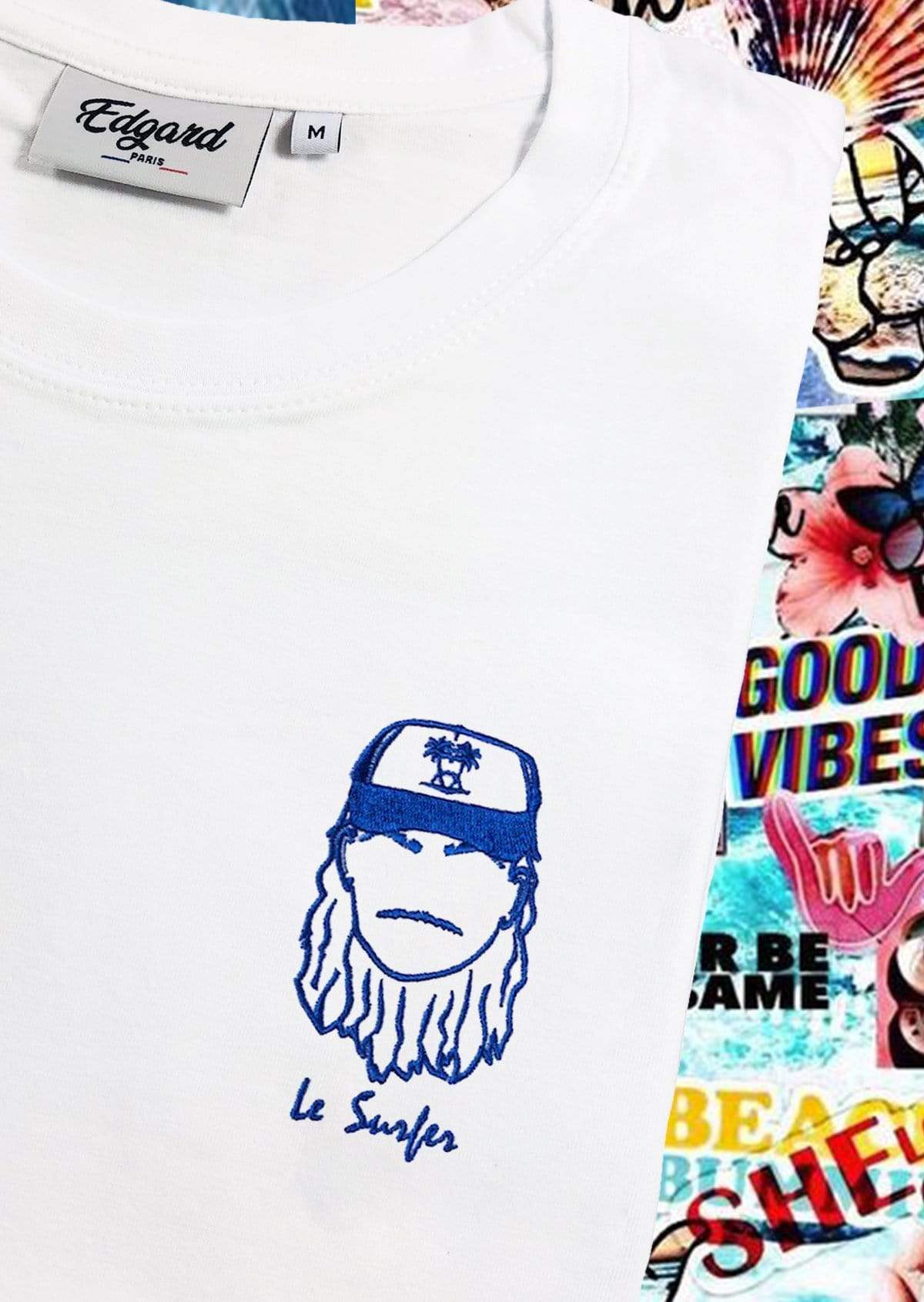 Edgard - White T Shirt - Le Surfer (The Surfer) - The Good Chic