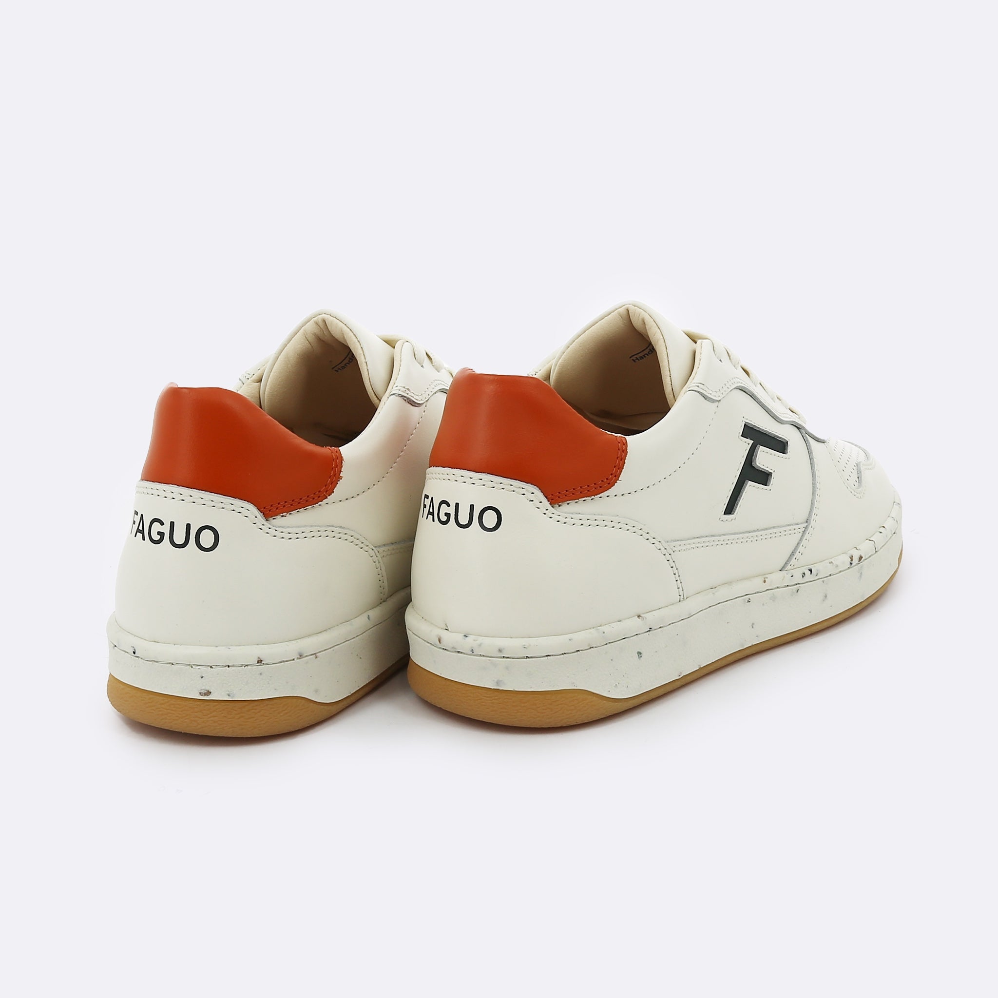 Faguo - Alder Ecru & Orange Sneakers in Recycled Tennis Balls - The Good Chic