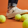 Faguo - Alder Ecru & Orange Sneakers in Recycled Tennis Balls - The Good Chic