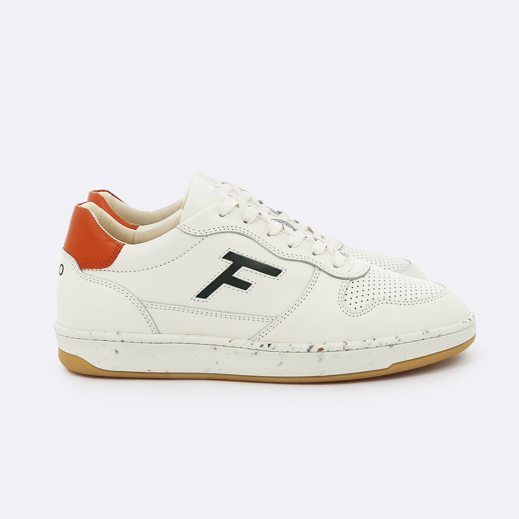 Faguo - Alder Ecru & Orange Sneakers in Recycled Tennis Balls - The Good Chic