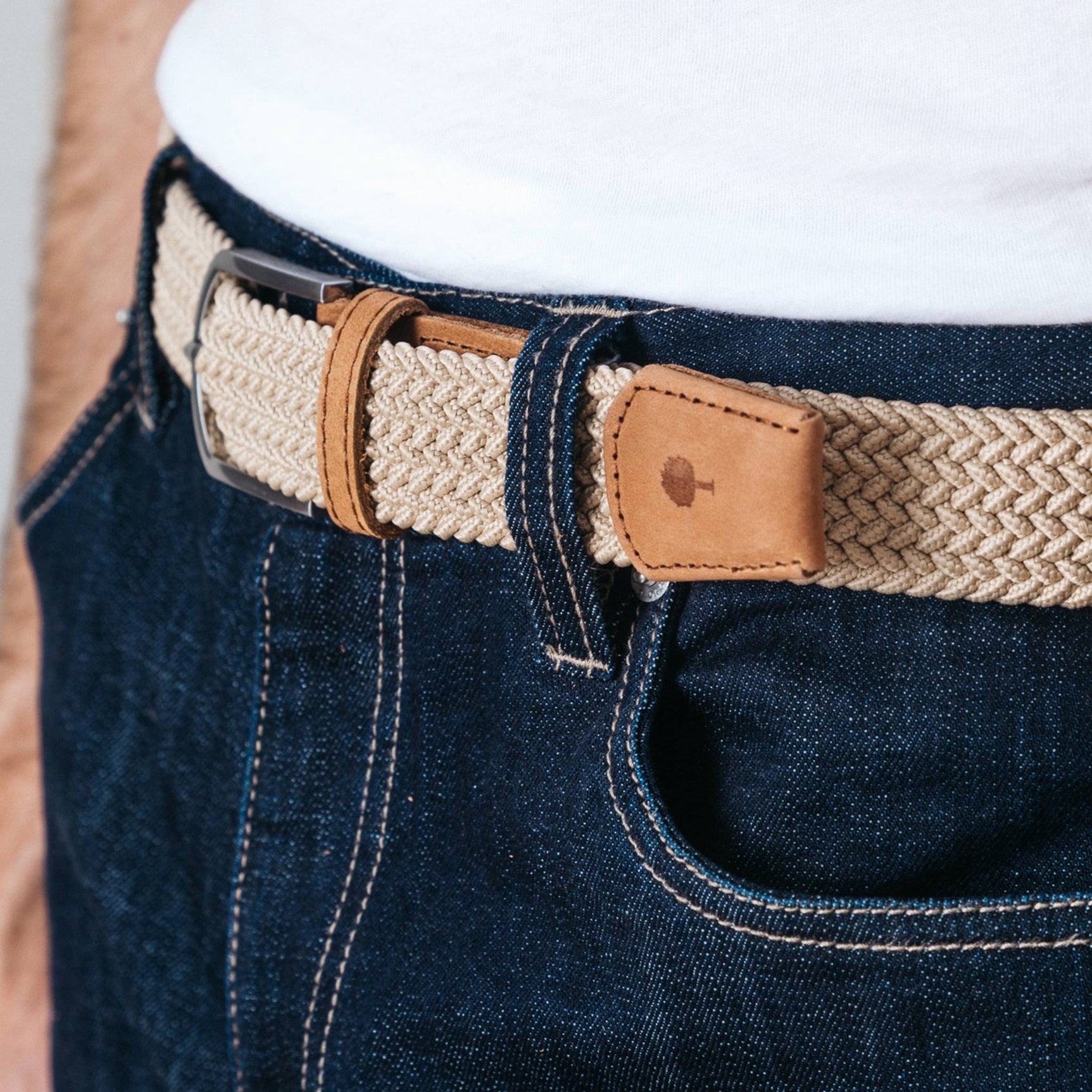 Faguo - Beige belt in nylon & recycled polyester - The Good Chic