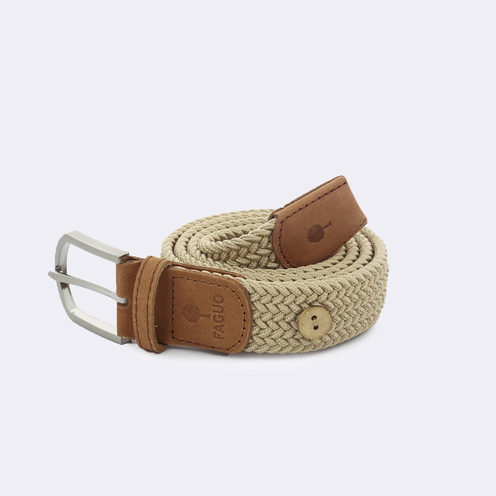 Faguo - Beige belt in nylon & recycled polyester - The Good Chic