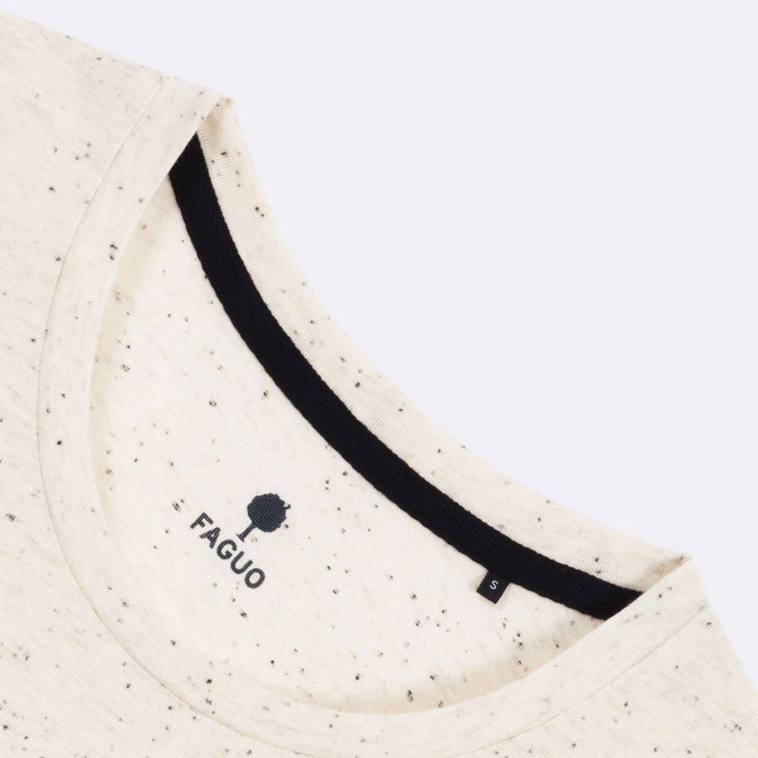 FAGUO basic Men T-Shirt beige zoomed on details