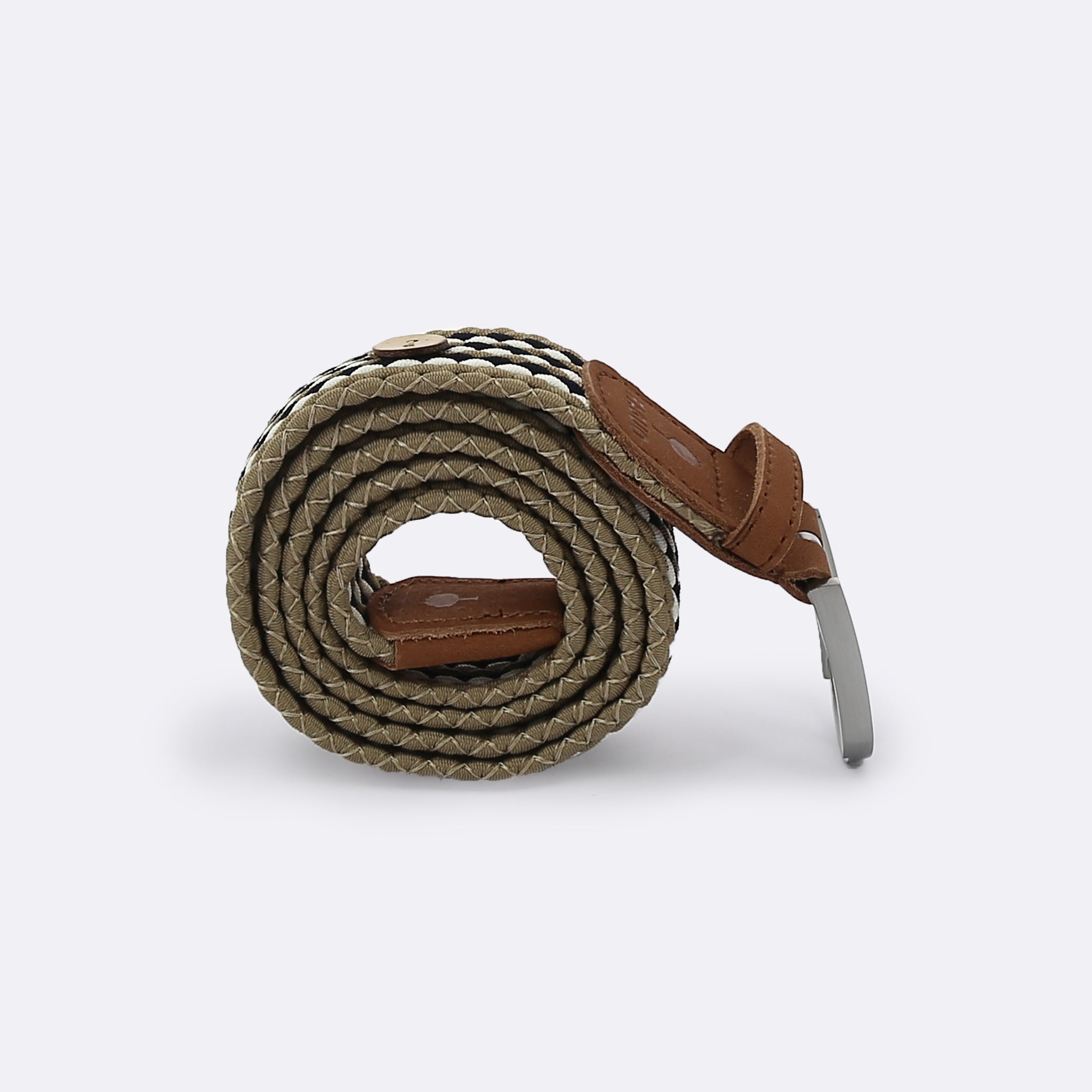Faguo - Beige & Navy belt in recycled polyester - The Good Chic