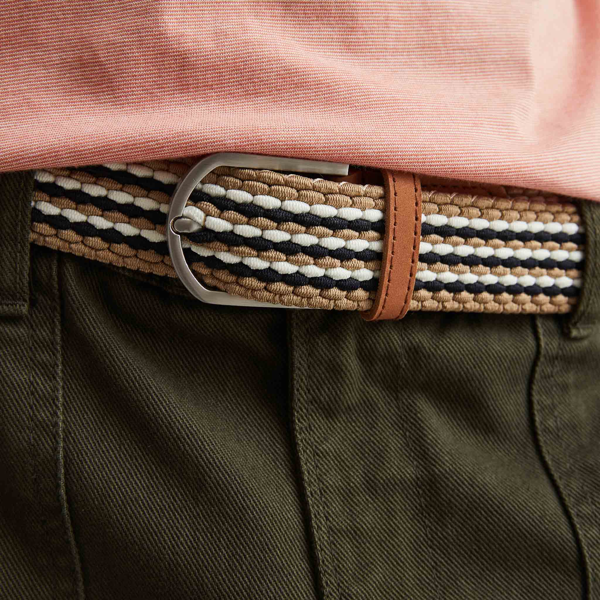 Faguo - Beige & Navy belt in recycled polyester - The Good Chic