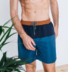 FAGUO men swimsuit blue and brown on model