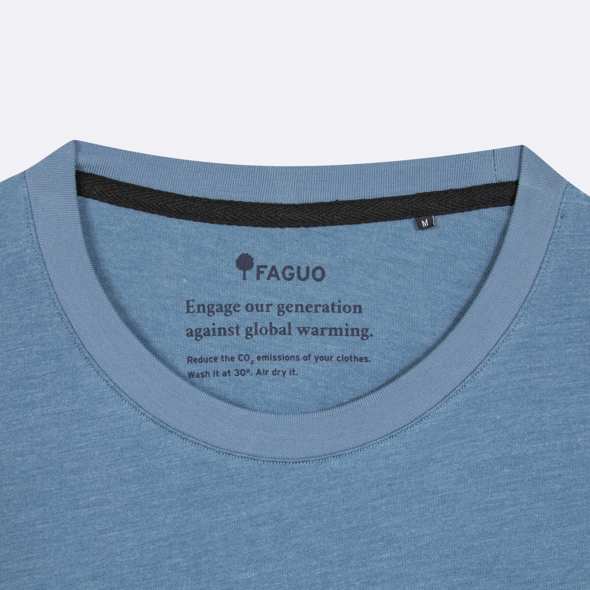 Faguo - Blue t-shirt in cotton waves - Arcy - The Good Chic