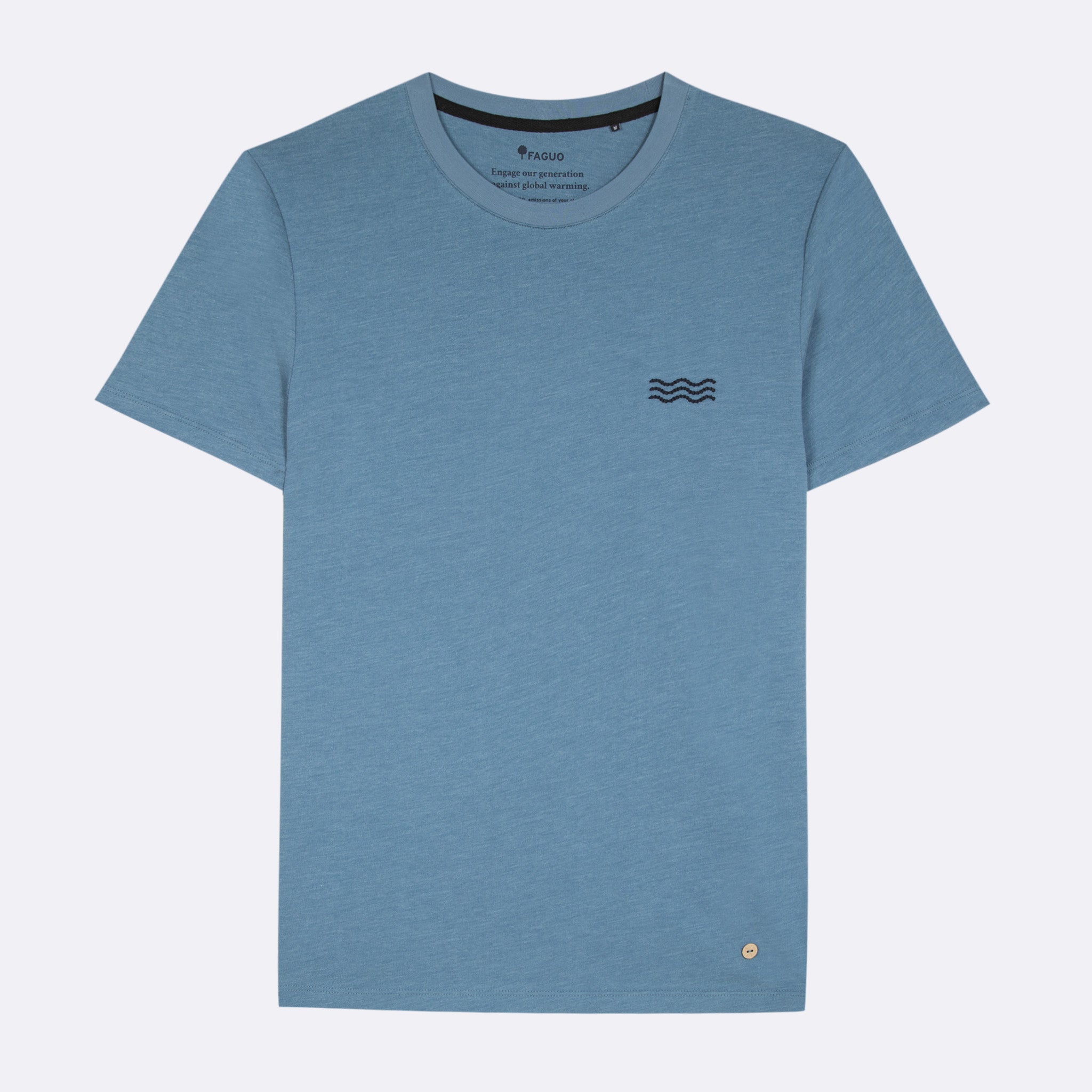Faguo - Blue t-shirt in cotton waves - Arcy - The Good Chic