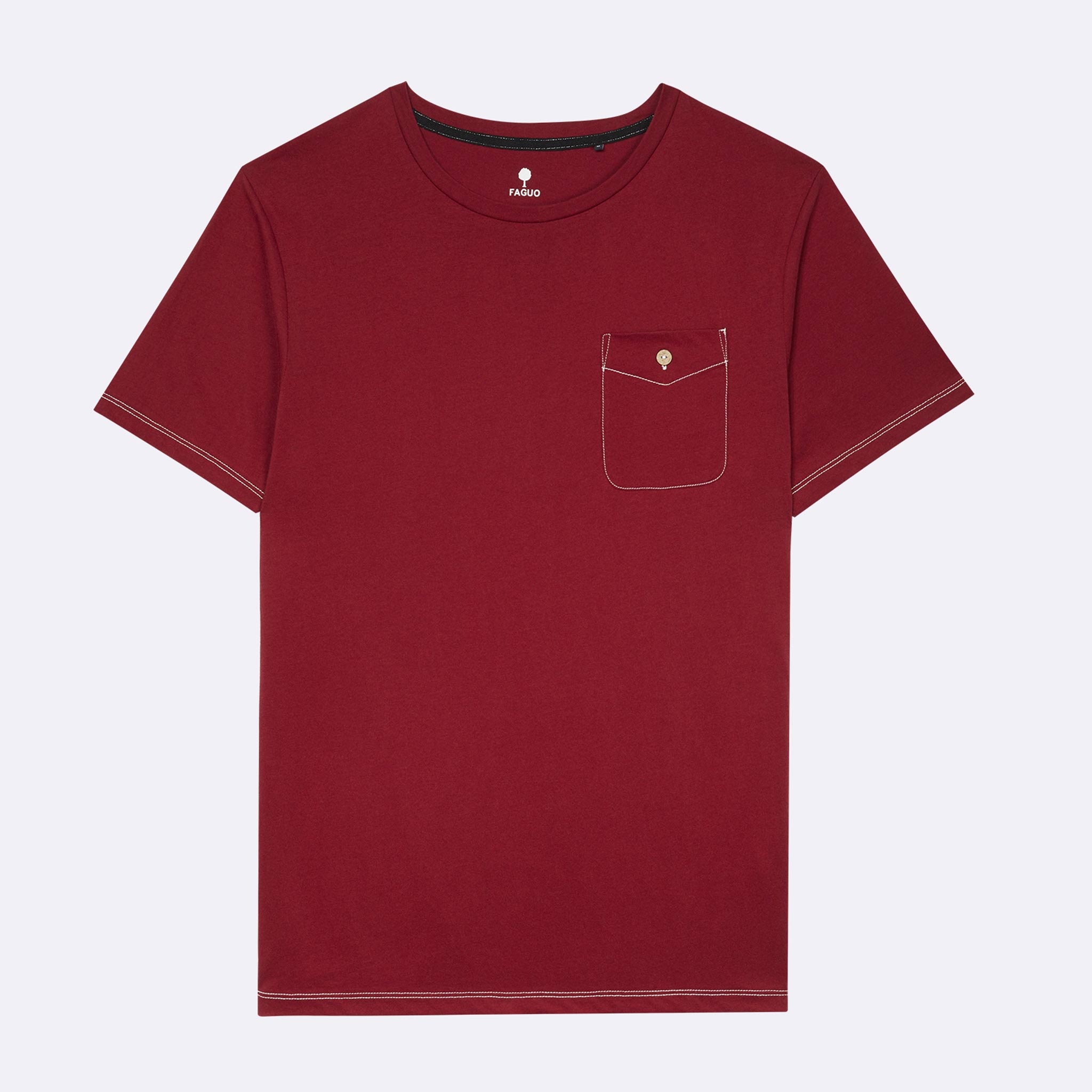Faguo - Burgundy Cotton Jersey T Shirt T-Shirts