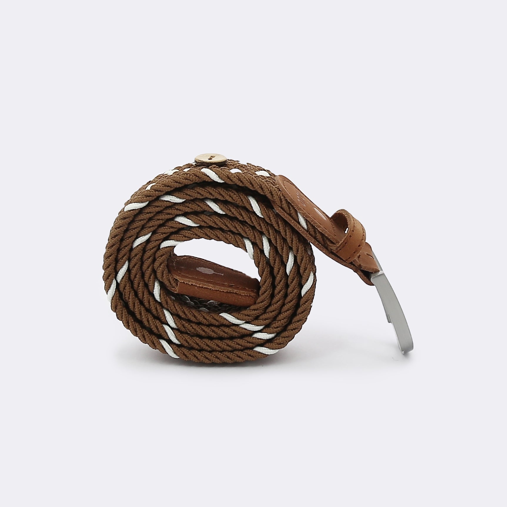 Faguo - Camel & Cream belt in recycled polyester - The Good Chic
