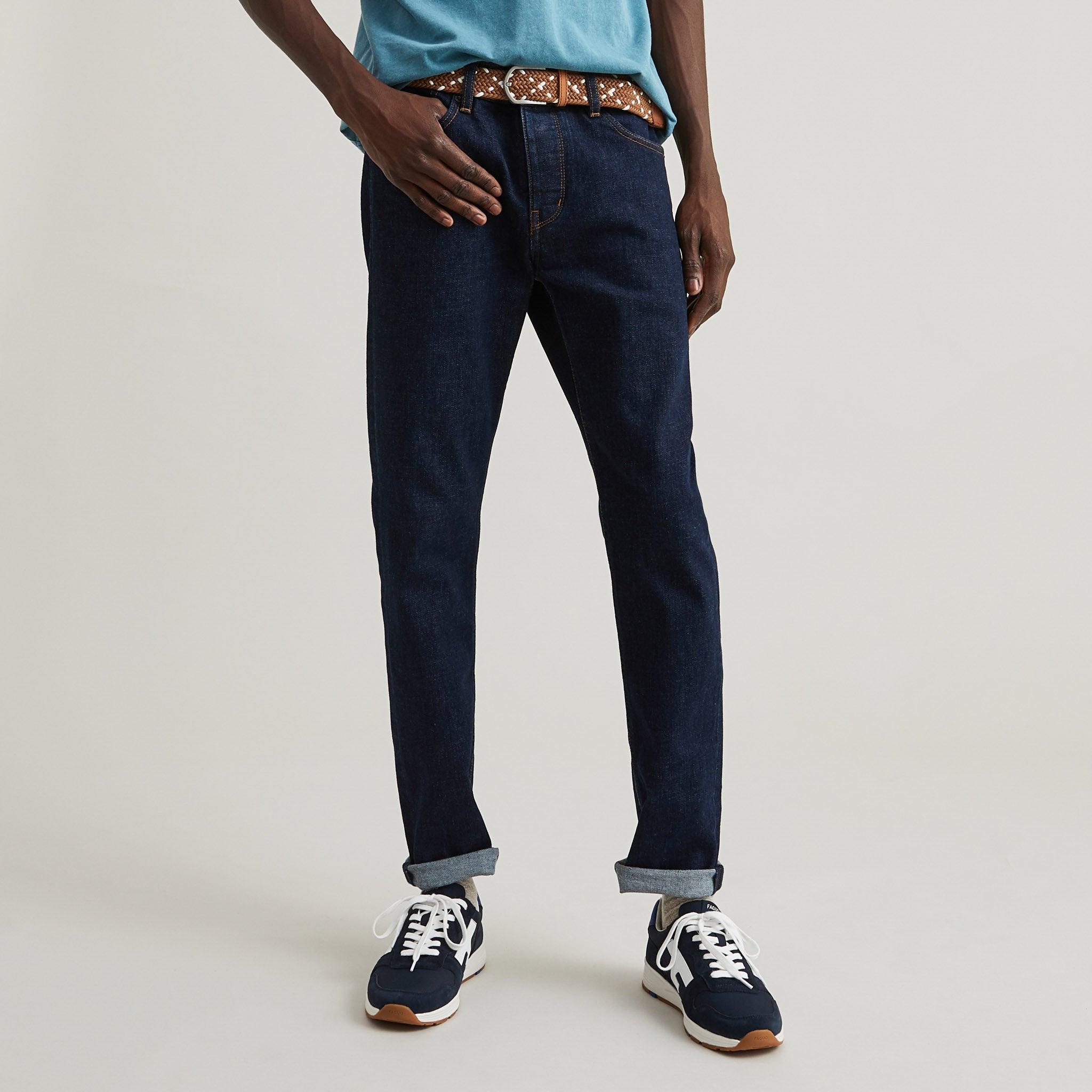 Faguo - Camel & Cream belt in recycled polyester - The Good Chic
