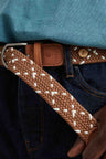 Faguo - Camel & Cream belt in recycled polyester - The Good Chic