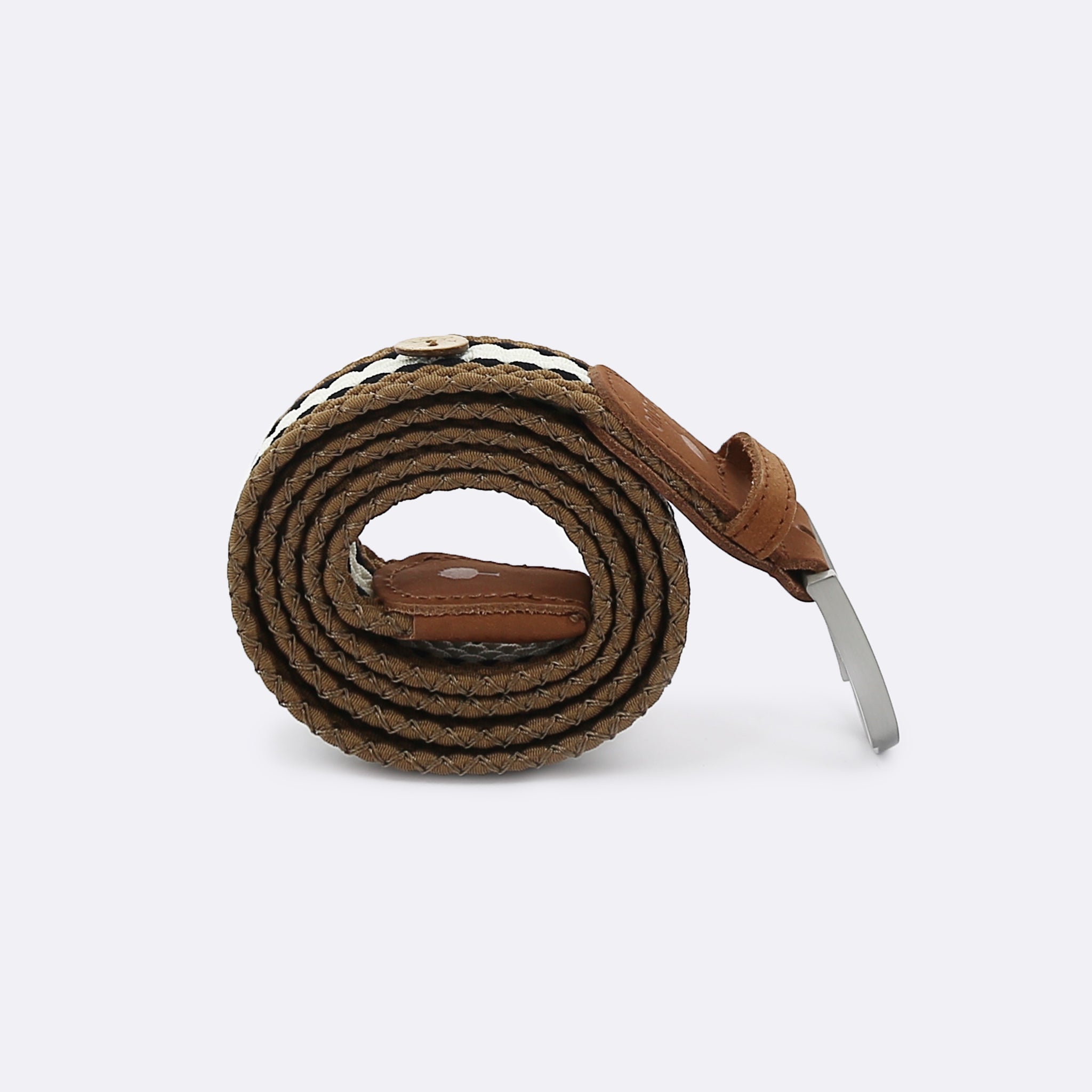 Faguo - Camel & White belt in recycled polyester - The Good Chic