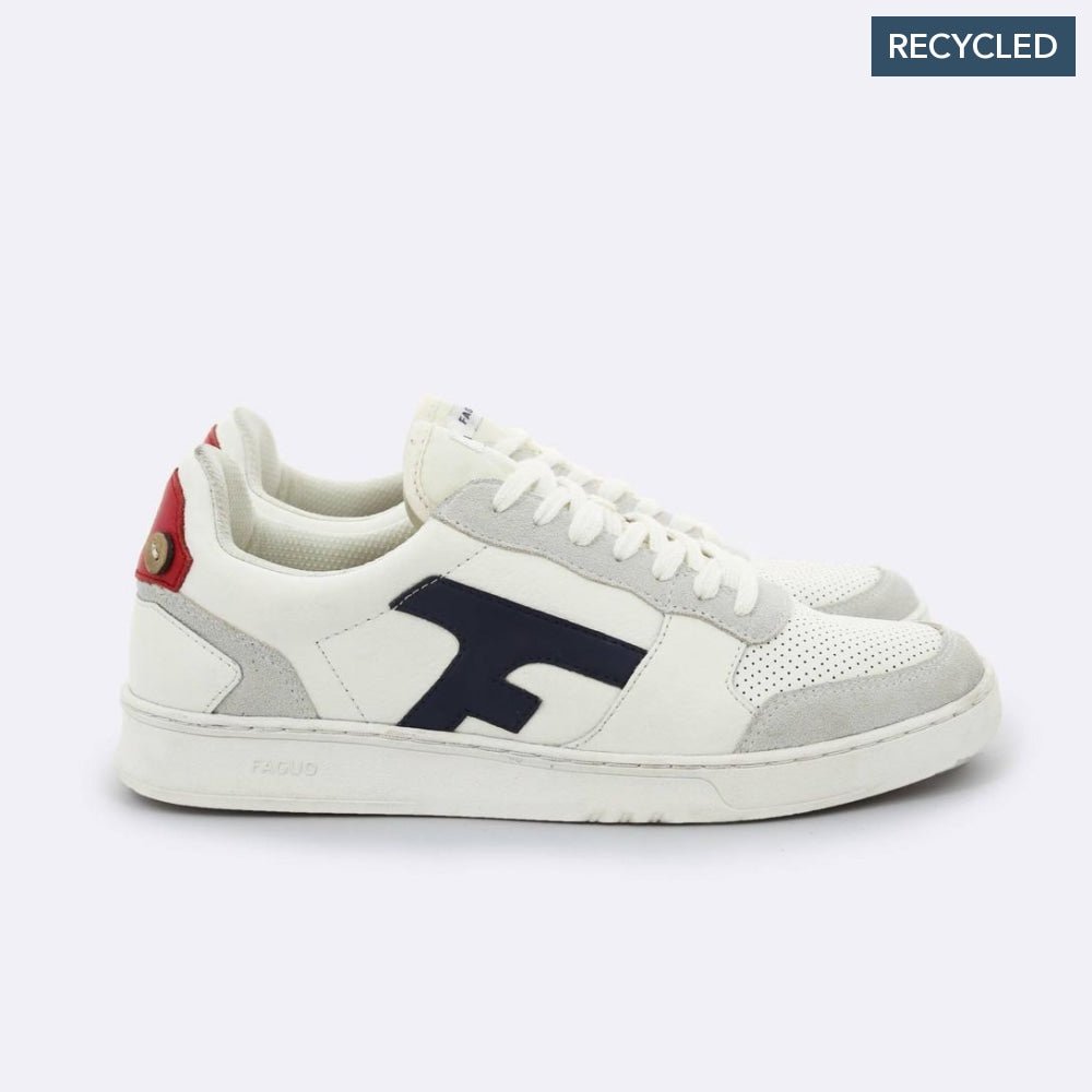 FAGUO  Leather Sneaker Navy And Beige 