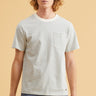 Faguo - Ecru & Blue t-shirt in recycled cotton & linen - Migne - The Good Chic