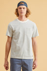 Faguo - Ecru & Blue t-shirt in recycled cotton & linen - Migne - The Good Chic