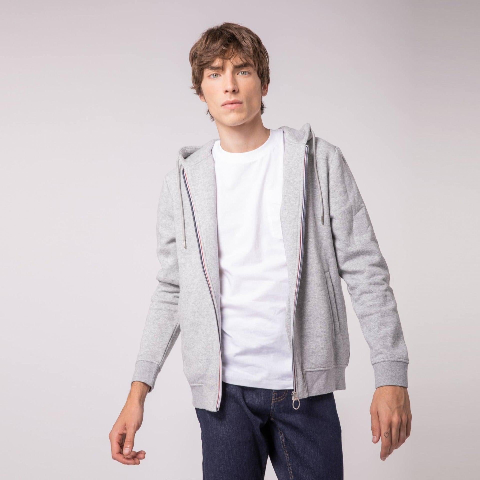 Faguo - Grey hoodie in cotton - Mesnil - The Good Chic