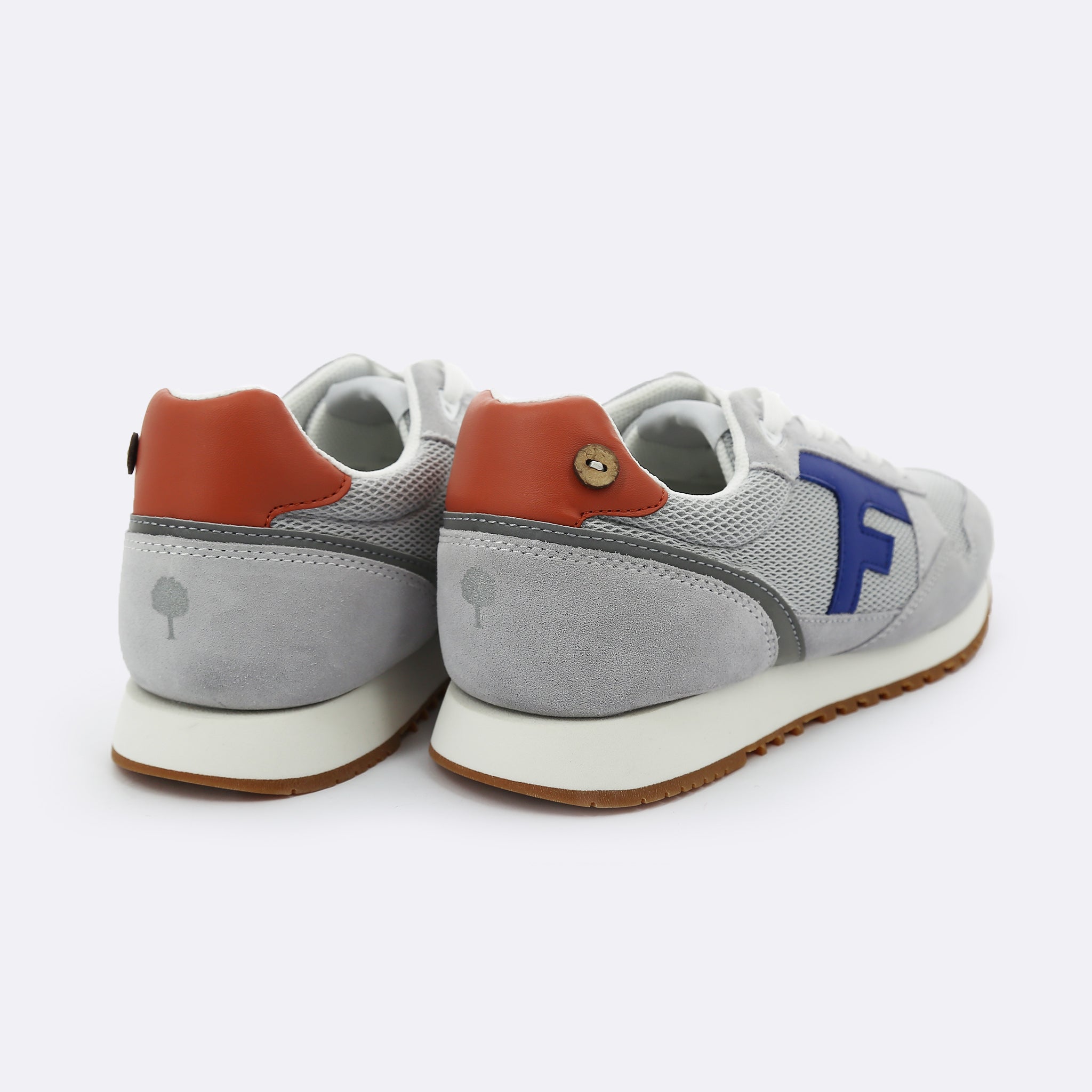 Faguo - Grey, Indigo & Terracotta shoes in recycled polyester - Elm - The Good Chic