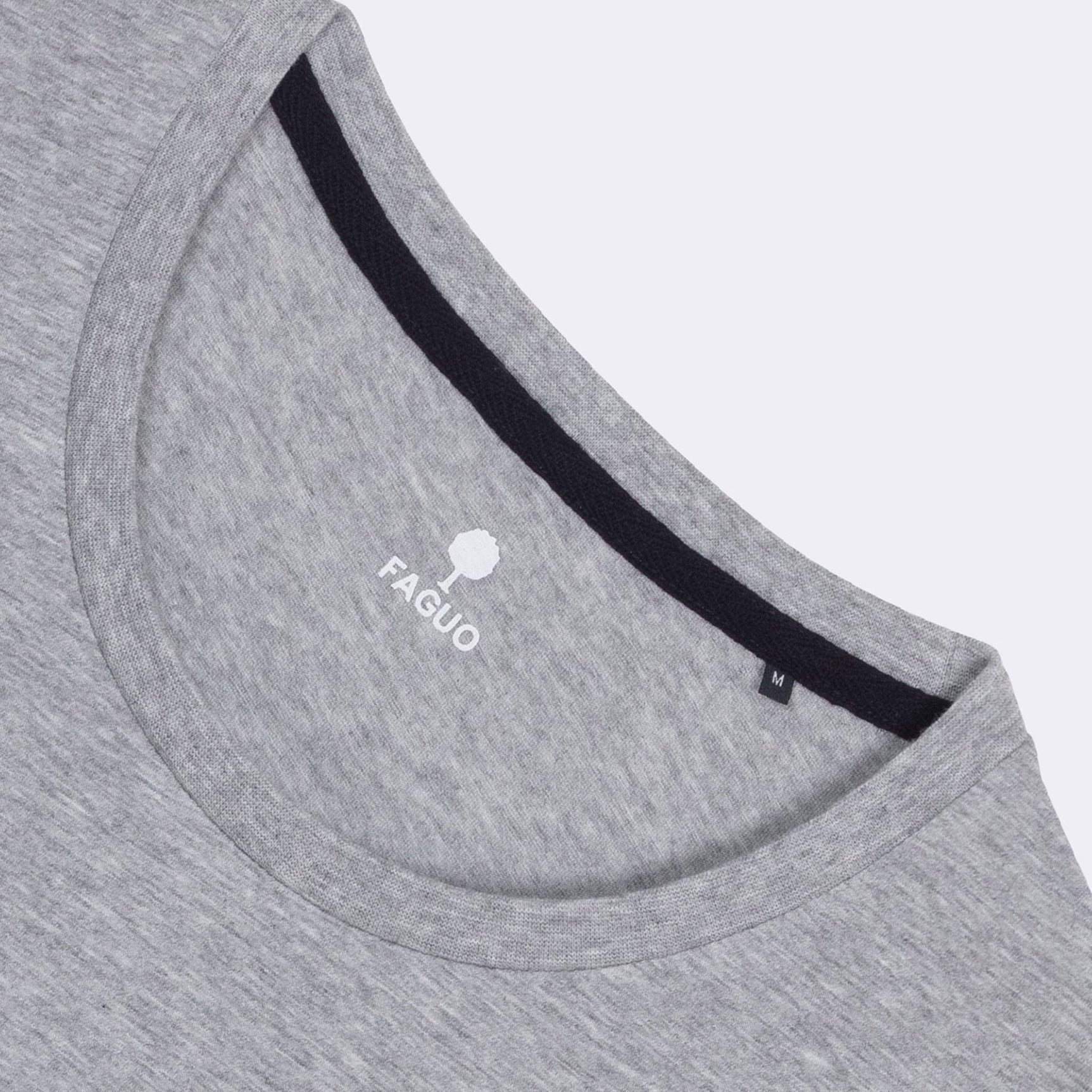 Faguo - Grey round collar t-shirt in cotton bike - Arcy - The Good Chic