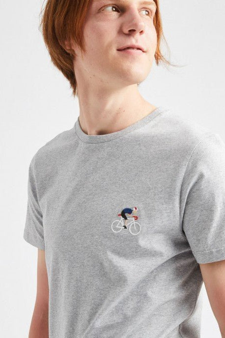 Faguo - Grey round collar t-shirt in cotton bike - Arcy - The Good Chic