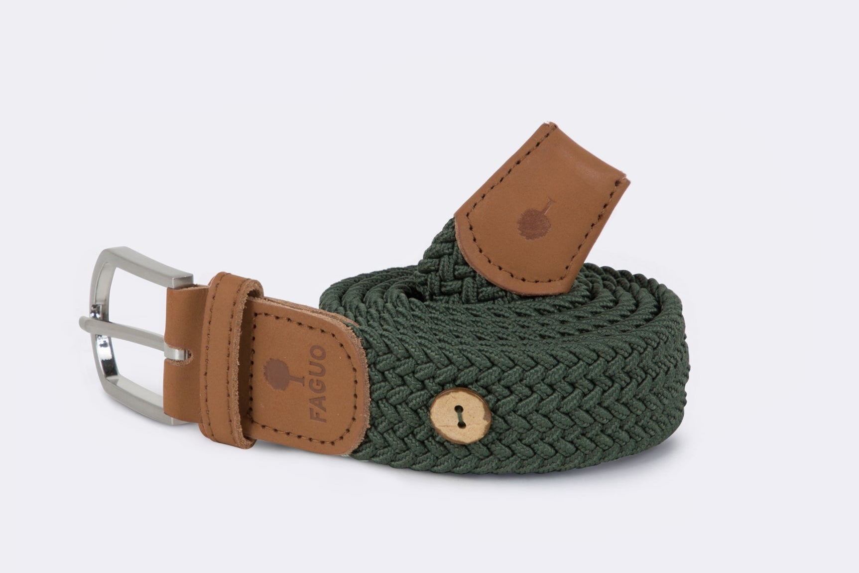 Faguo - Kaki belt in recycled polyester - The Good Chic