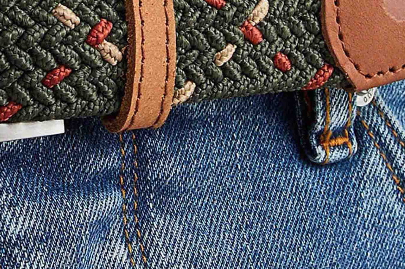 Faguo - Kaki & Terracotta belt in recycled polyester - The Good Chic