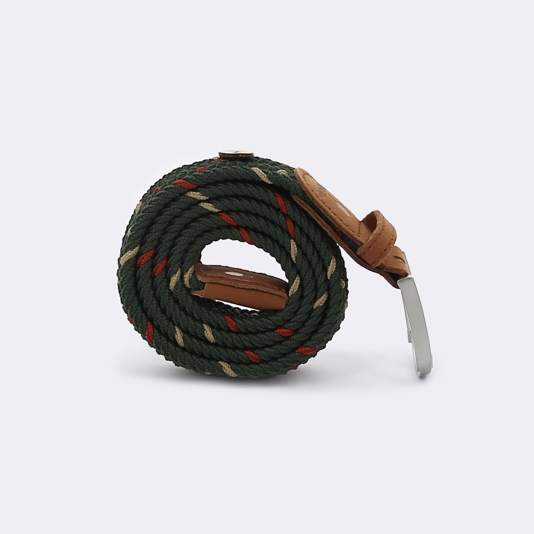 Faguo - Kaki & Terracotta belt in recycled polyester - The Good Chic