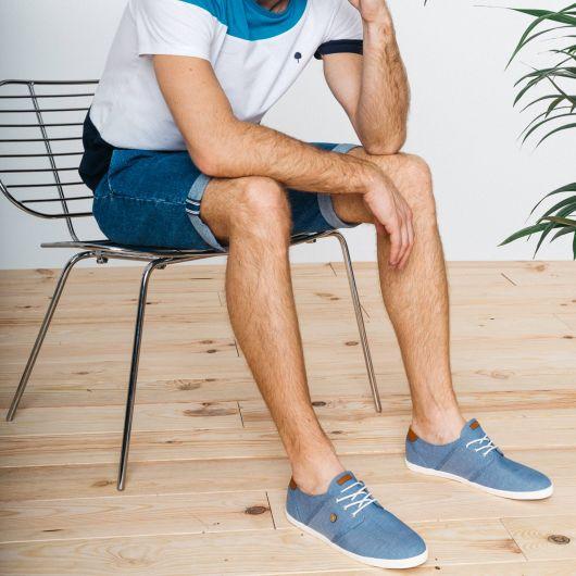 FAGUO blue shoes for men on model