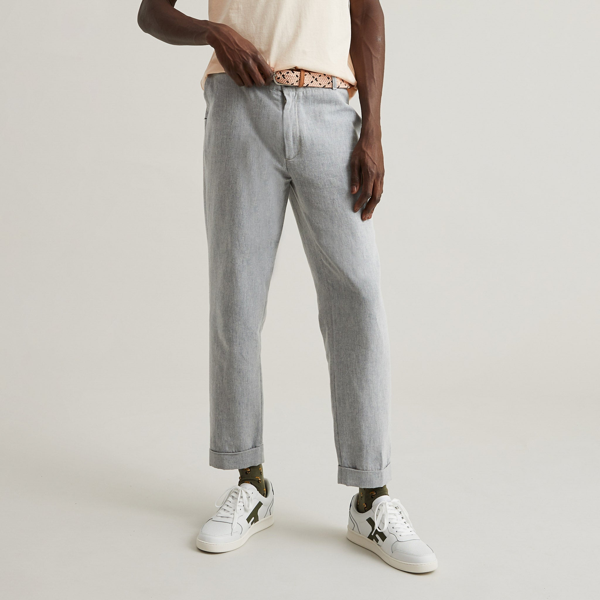 Faguo - Light Pink & Kaki belt in recycled polyester - The Good Chic