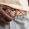 Faguo - Light Pink & Kaki belt in recycled polyester - The Good Chic