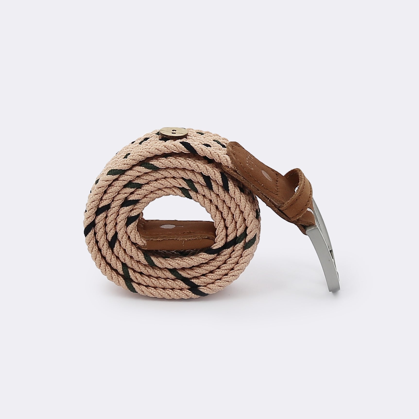 Faguo - Light Pink & Kaki belt in recycled polyester - The Good Chic