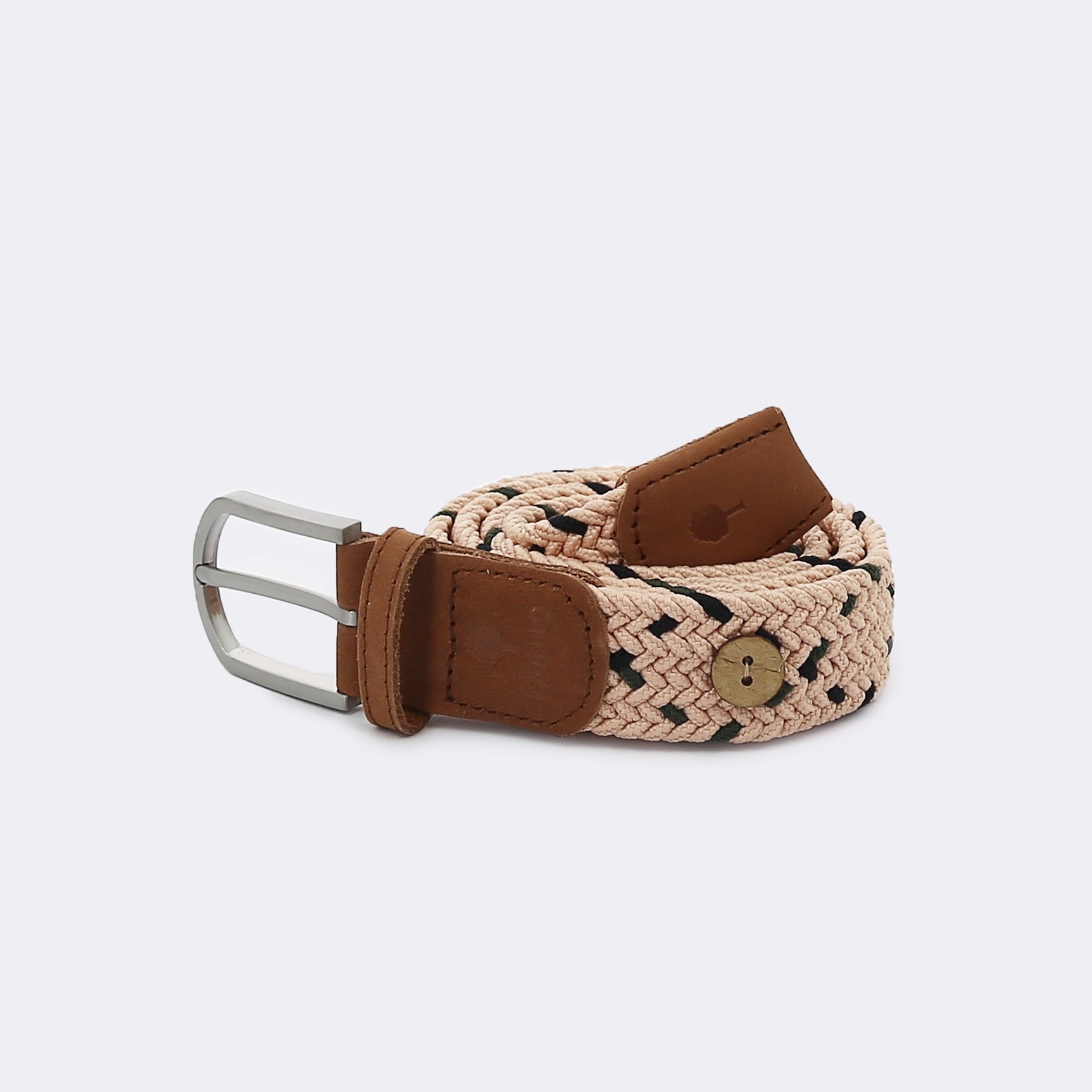 Faguo - Light Pink & Kaki belt in recycled polyester - The Good Chic