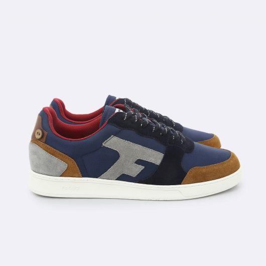FAGUO Sneaker Fabric And Suede With Recycled Navy Polyester side view