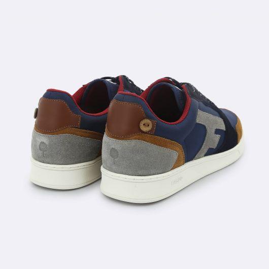 FAGUO Sneaker Fabric And Suede With Recycled Navy Polyester back view
