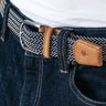 Faguo - Navy belt with beige pattern in recycled polyester - The Good Chic