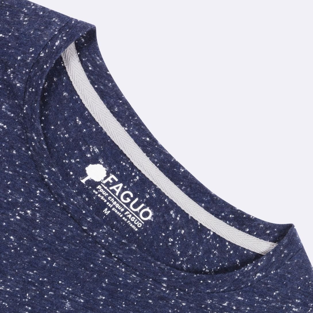 Faguo - Navy Blue Cotton Jersey T Shirt - The Good Chic