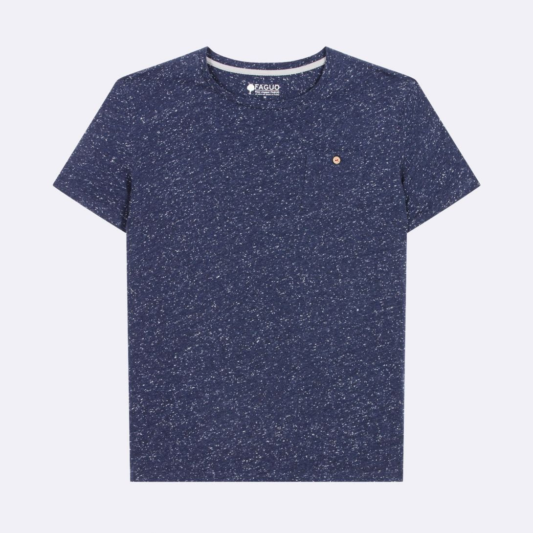 Faguo - Navy Blue Cotton Jersey T Shirt - The Good Chic