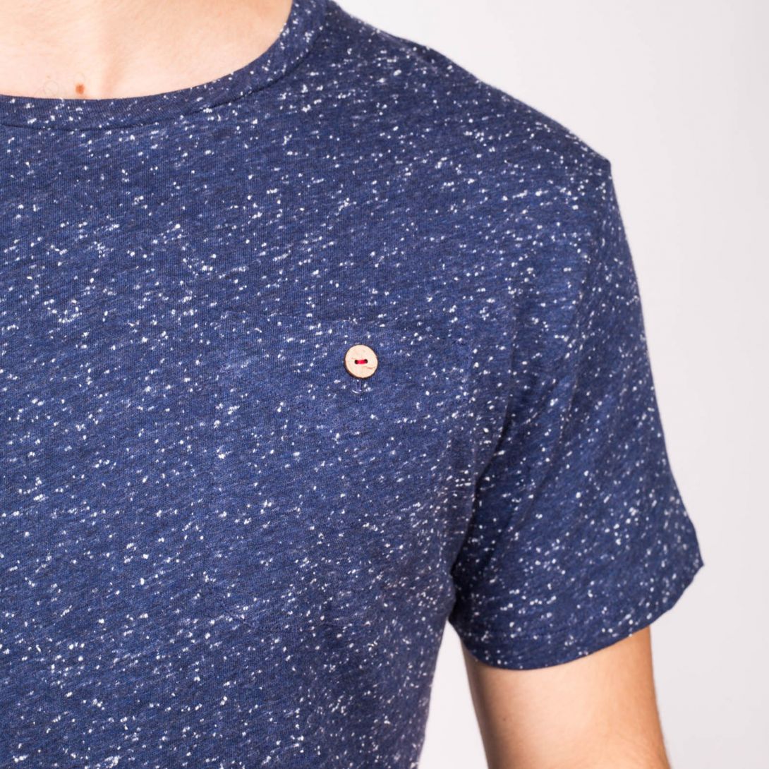 Faguo - Navy Blue Cotton Jersey T Shirt - The Good Chic