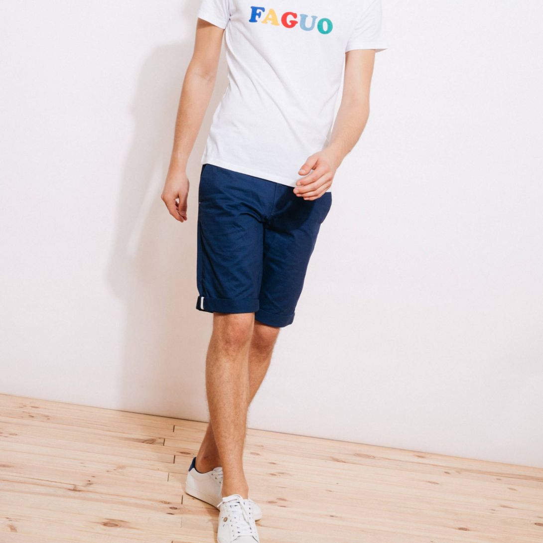 Faguo - Navy Blue Cotton Shorts - Saulieu - The Good Chic