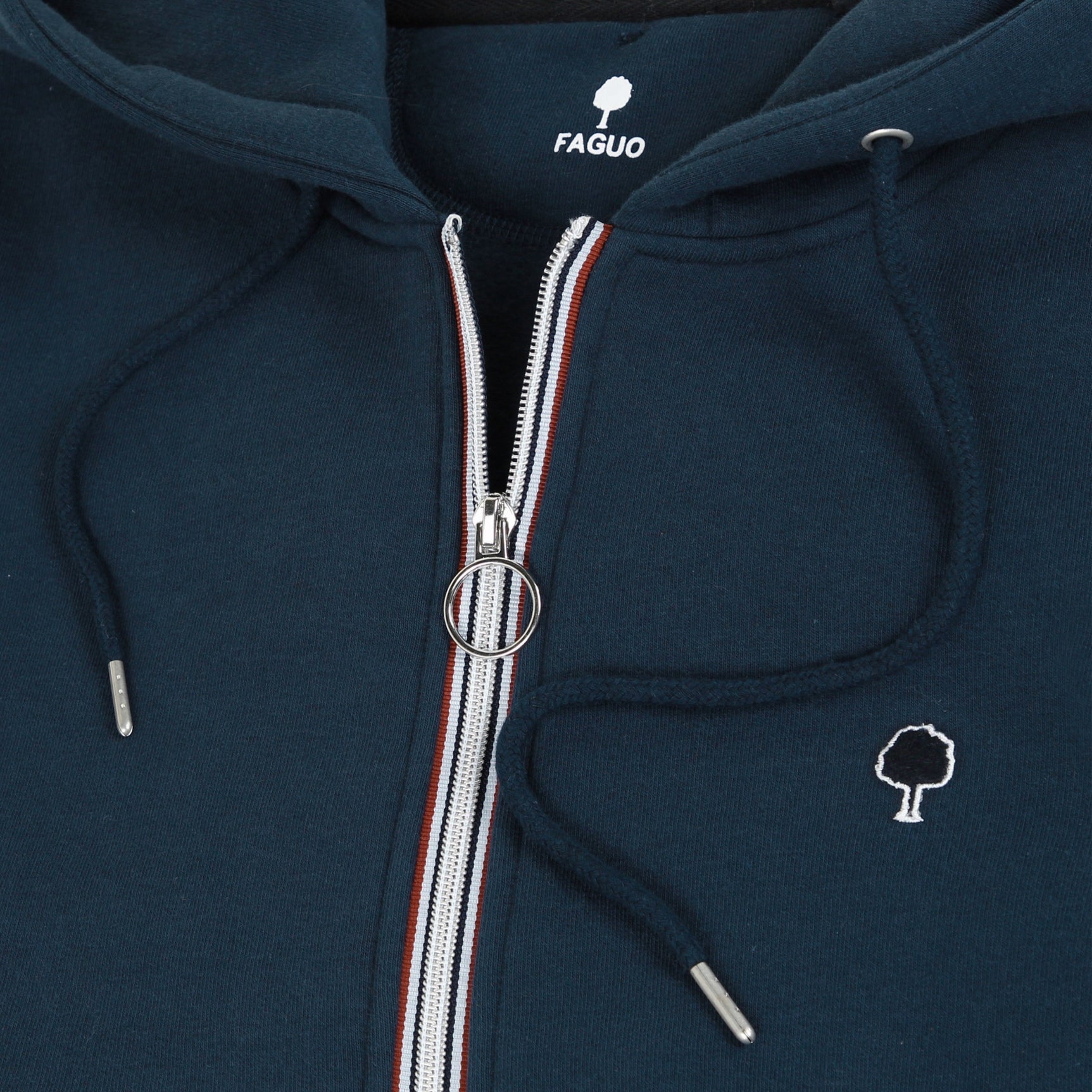 Faguo - Navy Blue hoodie in cotton - Mesnil - The Good Chic