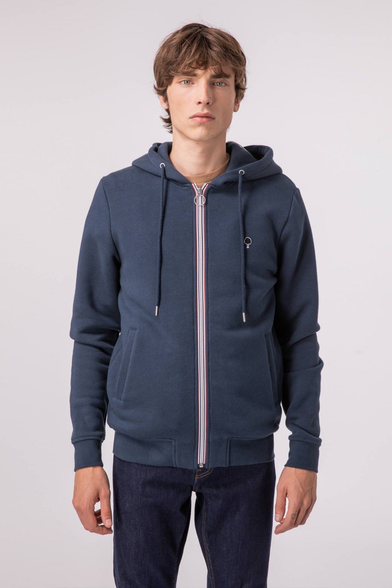 Faguo - Navy Blue hoodie in cotton - Mesnil - The Good Chic