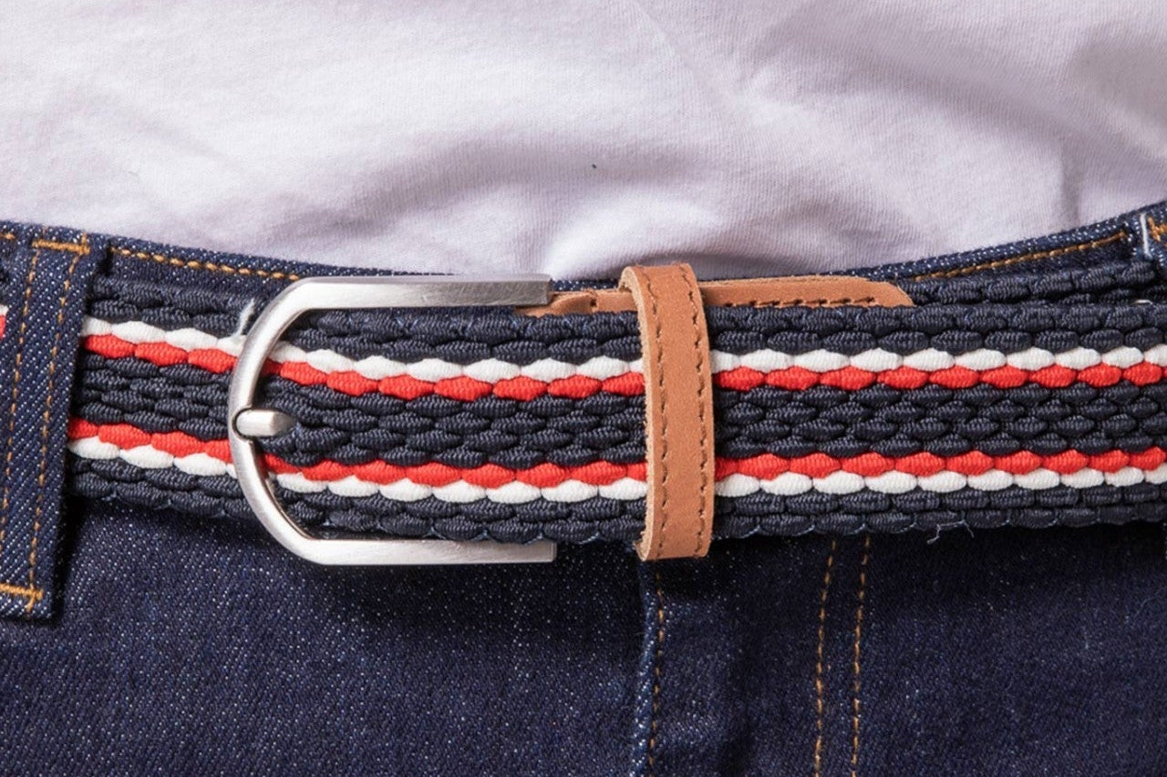 Faguo - Navy & red belt in recycled polyester - The Good Chic